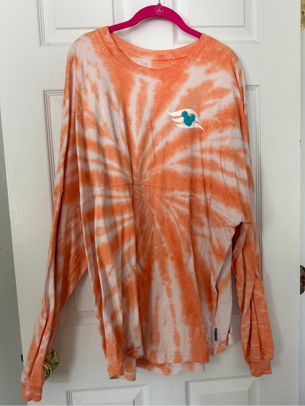 Disney Cruise Line Castaway Cay spirit jersey XXL Orange and White Tie-Dye